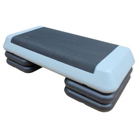 Adjustable Workout Aerobic Stepper In Fitness & Exercise Step Platform Trainer Gray Black With 4 Risers (Option: Black Gray)
